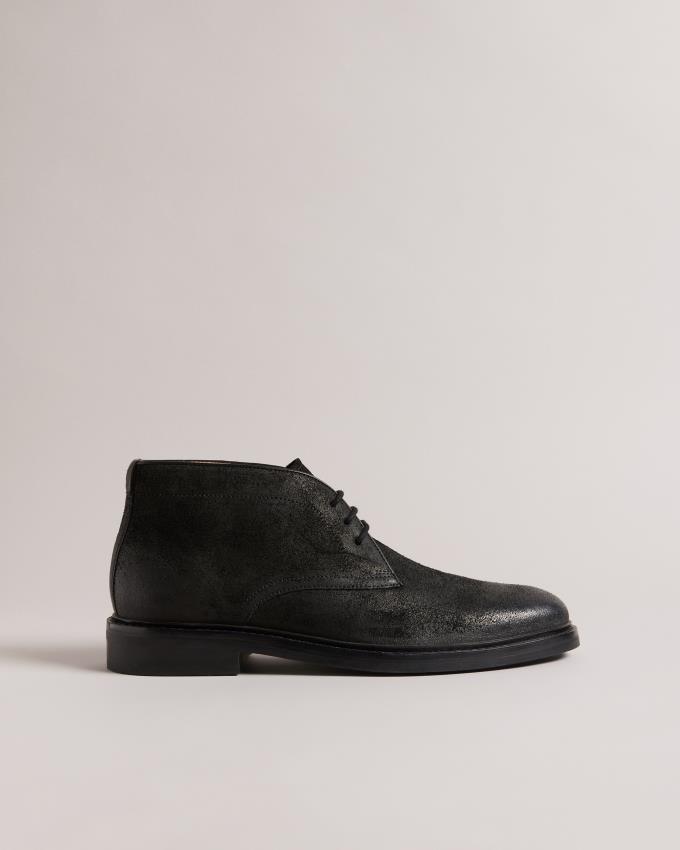 Botte Chukka Ted Baker Polished Suede Noir Homme | IJQ-26511268